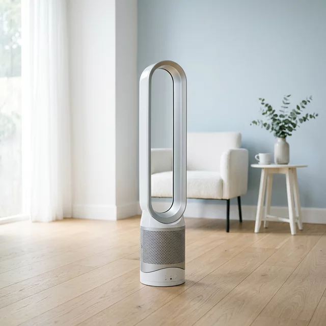 Bladeless fan in a clean modern interior